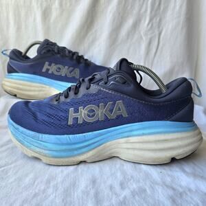Hoka One One Bondi 8 Men's Running Shoes Outer Space Blue Size 9.5 EE WIDE